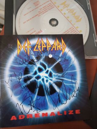 Def Leppard Signed Adrenalized Cd - All 5 Members Obtained On 7 Day Weekend Tour