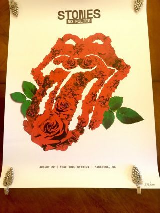 Rolling Stones 2019 Official Rose Bowl Poster - Lithograph 229/500