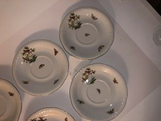 Herend Rothschild Bird 743/RO 8 Saucers Only For 2 Handle Bullion Soups 3