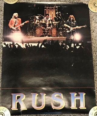 Vintage 70’s Rush Concert Photo Poster,  Rolled,  17x22