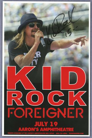 Kid Rock Autographed Concert Poster 2015 Cowboy,  American Bad Ass