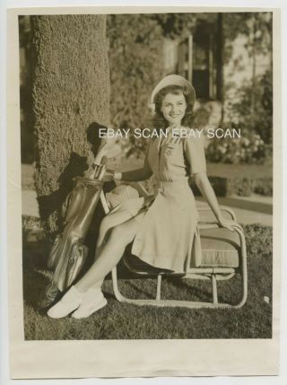 Paulette Goddard Golf Vintage Press Photo 1940
