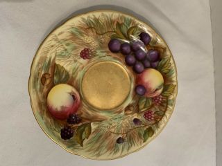 Vintage Aynsley Heavy Gold Orchard Fruit Tea Cup & Saucer Signed N Brunt 3