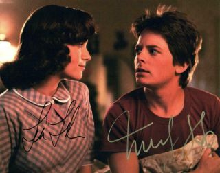 Michael J Fox Lea Thompson Signed 8x10 Picture Photo Autographed Pic With