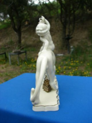 VTG GERMANY Porcelain WHITE PANTHER Cherub PUTTI Statue Figurine GRAPES TETTAUet 4