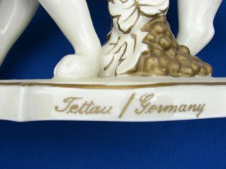 VTG GERMANY Porcelain WHITE PANTHER Cherub PUTTI Statue Figurine GRAPES TETTAUet 5