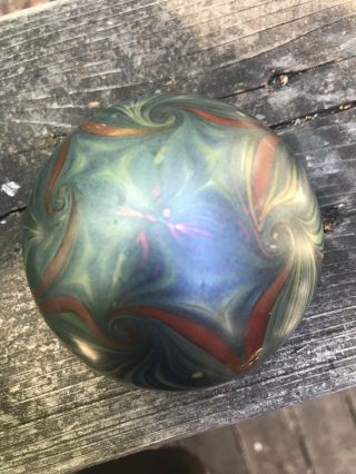 Vintage Signed Orient & Flume Iridescent Paperweight