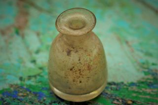 VERY OLD - Small Clear Glass Bottle FINE ANTIQUE maybe ROMAN / GREEK Antiquities 3