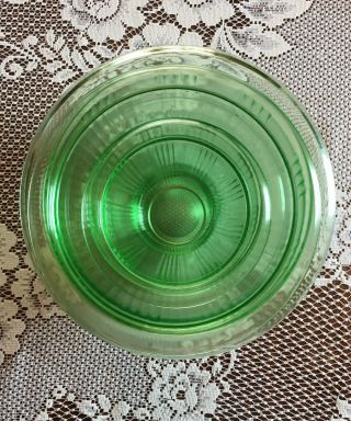 Vintage Green Depression Glass Style Mixing Bowls Set Of 4 Nesting Bowls