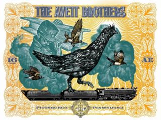 Avett Brothers Poster Pittsburgh 8/16/18 Zeb Love Variant Le Xx/35