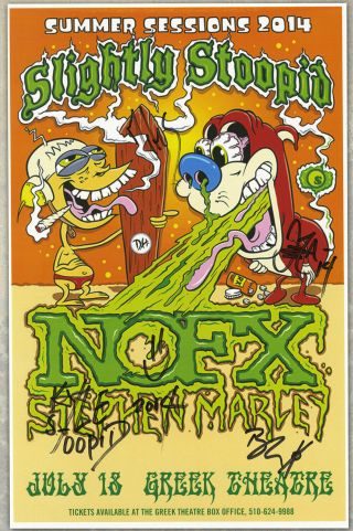 Slightly Stoopid Autographed Signed Concert Poster Kyle Mcdonald,  Miles Doughty