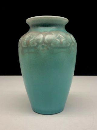 Vintage Rookwood Art Pottery Matte Blue Green Vase XIX 2109 Glaze 4