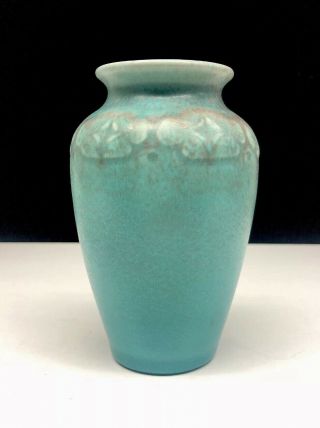 Vintage Rookwood Art Pottery Matte Blue Green Vase XIX 2109 Glaze 6