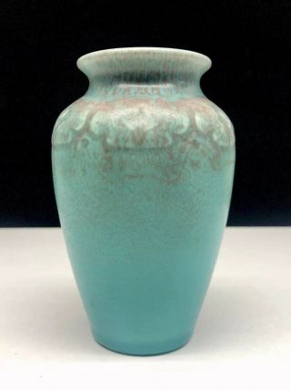 Vintage Rookwood Art Pottery Matte Blue Green Vase XIX 2109 Glaze 7