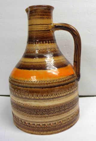 Aldo Londi Bitossi Mid Century Sahara 13 - 1/2 " Brown Tan Orange Vase Jug