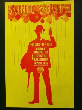 Sonic Youth Thurston Moore Kim Gordon Crystal Ballroom Concert Punk Flyer Poster