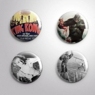 4 King Kong Fay Wray Empire State Bulding - Pinbacks Badge Button 25mm 1