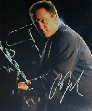 Billy Joel Hand Signed 8x10 Photo W/ Holo Piano Man