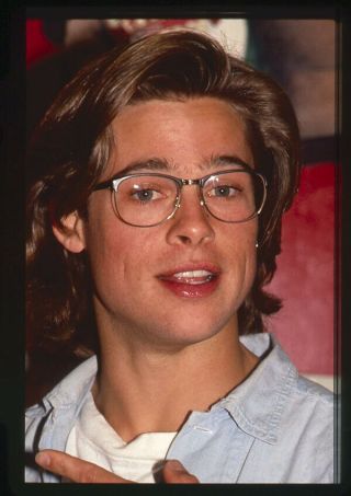 Brad Pitt Young Early Portrait In Glasses 35mm Transparency Slide