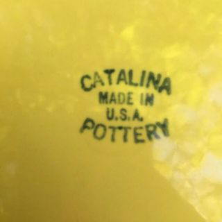 Vintage Catalina Island Pottery Rare Aqua/Yellow 12.  5 