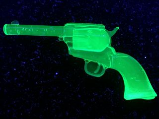Green Vaseline Glass Colt Revolver Gun Uranium Walker Single Action Army Python