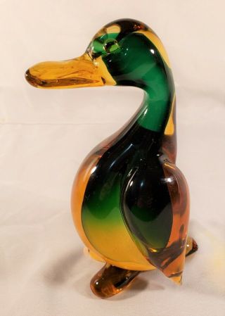 Vintage Murano Italian Art Glass Duck Figure Sculpture