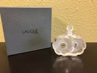Signed Lalique " Deux Fleurs " Perfume Bottle