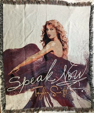 Taylor Swift Speak Now Tapestry Throw Blanket Fringe Sparkly 48 X 58.  5