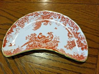 Rare,  Royal Crown Derby Red Aves Crescent Salad Plate England