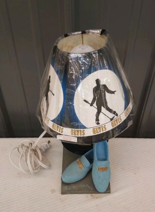 Vintage Elvis Presley Blue Suede Shoes " Two For The Show " Table Lamp