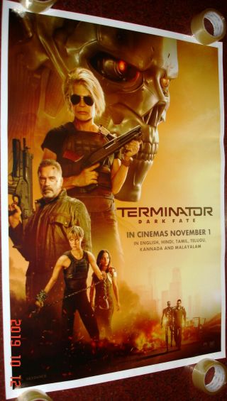 Terminator: Dark Fate (2019) Arnold Schwarzenegger D/s Poster