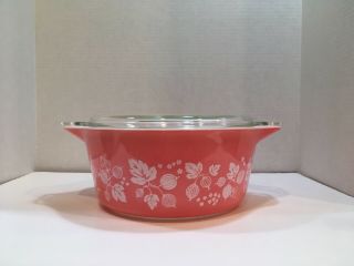 Vintage Pyrex Pink Gooseberry 2.  5 Qt Covered Casserole Dish 475 - B 475 - C21 Lid
