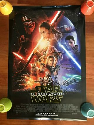 Star Wars The Force Awakens Final One Sheet Poster 2 Sided 27 X 40 2015