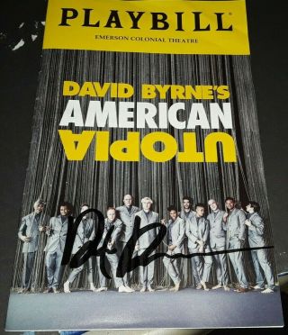 David Byrne Talking Heads Rock Icon Signed Autographed American Utopia Playbill