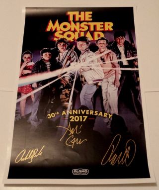 The Monster Squad 11x17 Authentic Cast Signed Mini Poster Autographed By 3