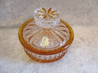 Vintage Echt Bleikristall Lead Crystal Clear & Amber Glass Vanity Perfume Set 5