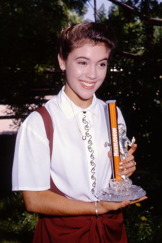 Alyssa Milano Cute Young Candid 35mm Transparency Slide 1989