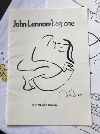 John Lennon Lithograph Bag One Promo Brochure 1970