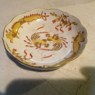 Antique Meissen Porcelain Dragon Yellow Bowl