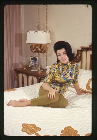 Annette Funicello Barefoot On Bed Vintage 35mm Photo Transparency Slide