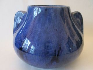 Planter Vase Vintage Early Mccoy Art Pottery: Gloss Cobalt Blue Onyx Glaze Exc