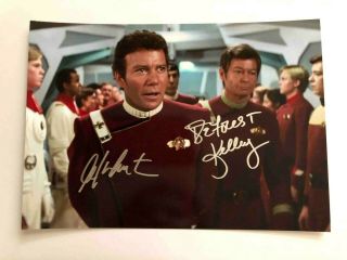 William Shatner Deforest Kelley Kirk Star Trek Signed Autograph 6x8 Photo