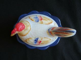Fenton Art Glass Americana HEN ON NEST Candy Box Hand Painted Signed 3