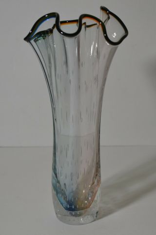 Adam Jablonski Signed Art Glass Vase With Control Bubble