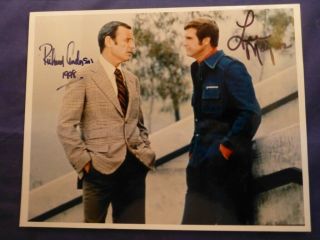 Richard Anderson And Lee Majors Signed 8 X 10 Color Photo With