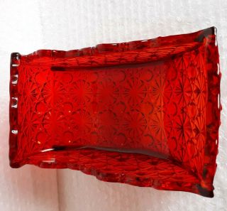 Antique LG Glass Amberina Red Rubi Sleigh Daisy and Button 4