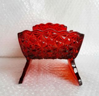 Antique LG Glass Amberina Red Rubi Sleigh Daisy and Button 5