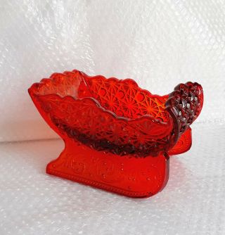 Antique LG Glass Amberina Red Rubi Sleigh Daisy and Button 6