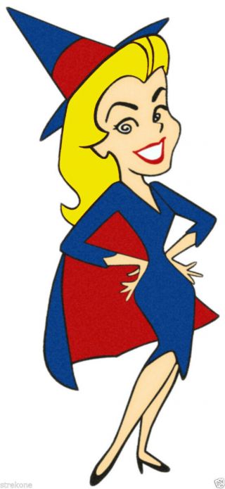 Bewitched Samantha Full Body Pose Animated Cartoon Promo - Window Cling Sticker