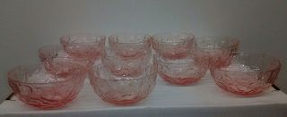 Anchor Hocking Pink Lido Milano Desert Berry Bowls Set Of 10 Rare Roly Poly